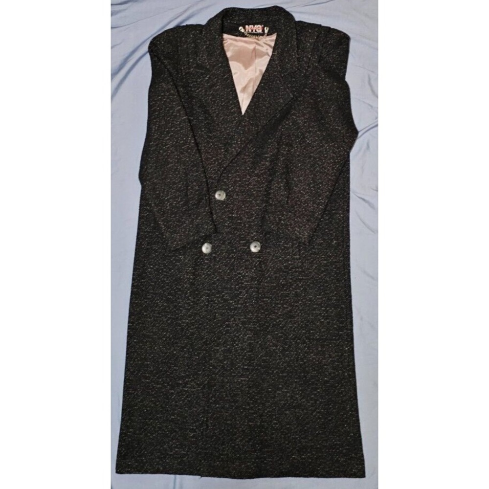 VINTAGE NYG New York Girl Womens Winter Coat Black Wool Size 14 USA Union Made